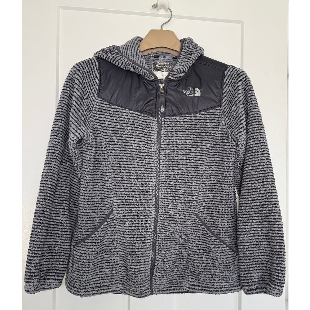 The North Face OSO Hoodie Girls Size XL 18 Gray Black Full Zip Hood